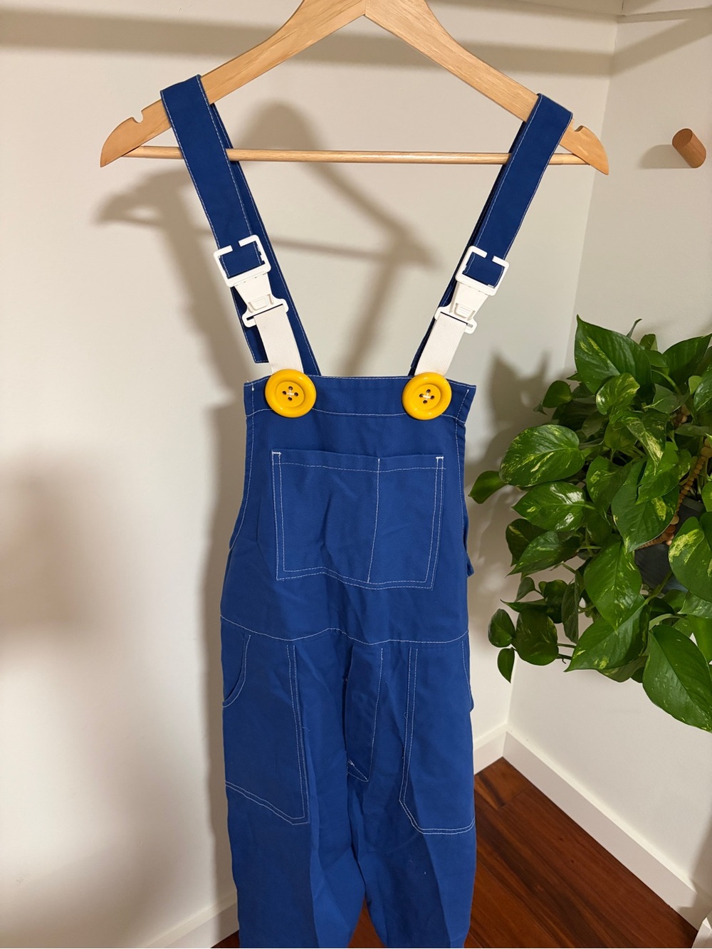 Men’s Halloween Costume | Mario Brothers Luigi Blue Overalls | L